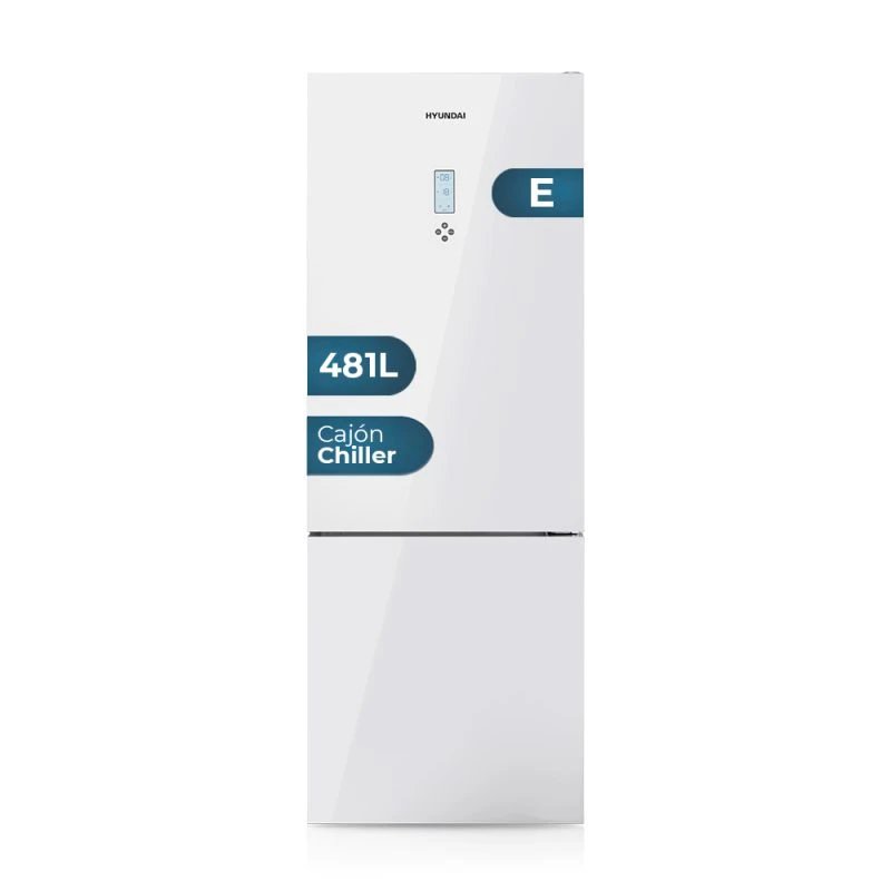 Frigo Combi No Frost HYUNDAI HC19700ENFDB Alto 192cm x 70cm Clase E Cristal blanco  | 481l