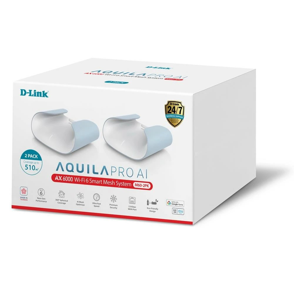 Rúter Doble banda (2,4 GHz / 5 GHz) Mesh D-Link M60-2  | Blanco