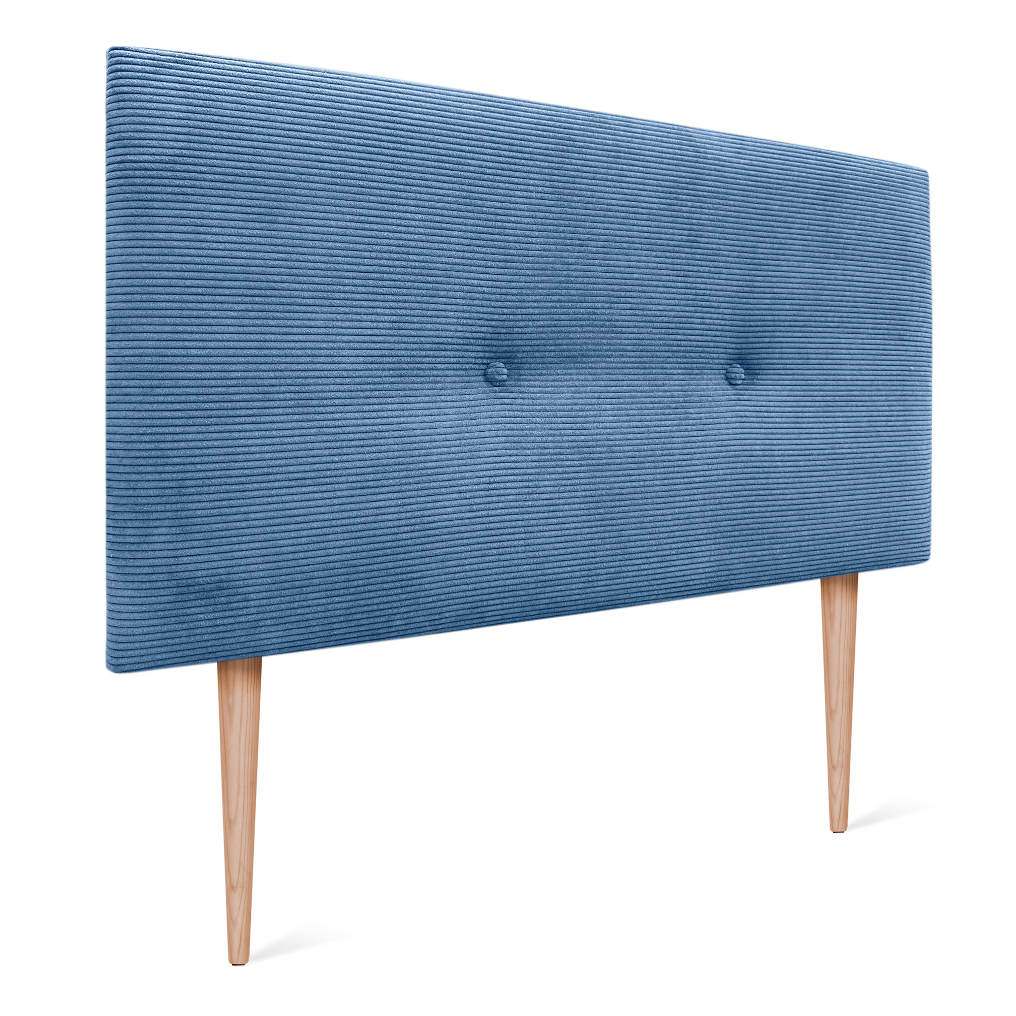 DHOME Cabecero de Pana Liso con Botones y Patas Alta Gama Moderno 8cm Grosor