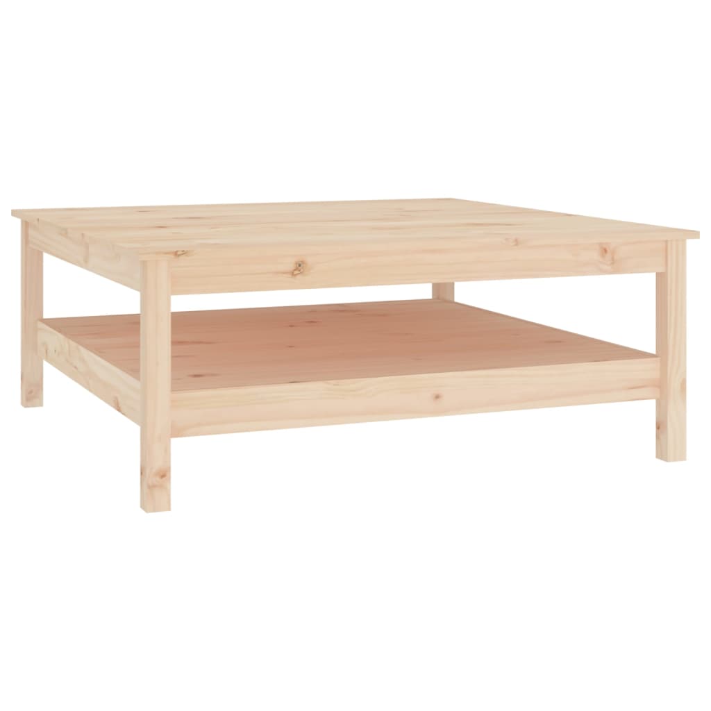 Mesa de Centro Vidaxl de Madera Maciza de Pino Cera 100x100x40 Cm en Color Natural, Blanco, Marrón