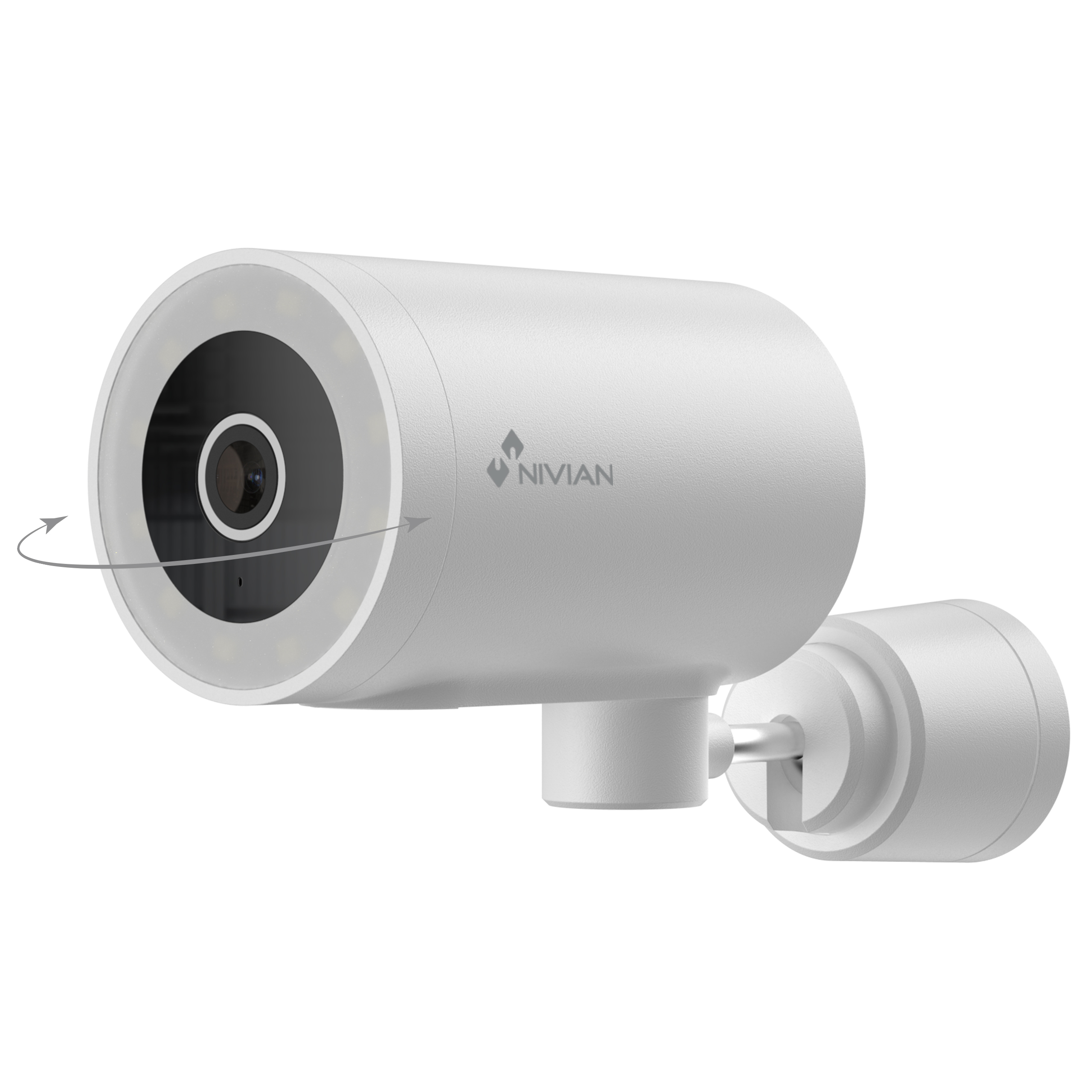 NIVIAN - Cámara Bullet WiFi 2,4Ghz | Half4K 2560x1440 | Detección de Humanos | Visión Nocturna Color | Compatible Alexa y Google Home | Control Remoto App Tuya (Bullet Motorizada)