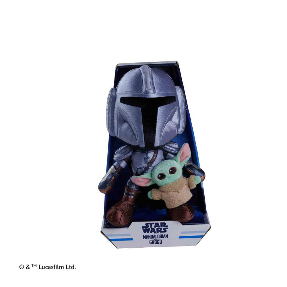 Peluche Star Wars Mandalorian con Mini Grogu 25 cm (Smoby 6315870724)