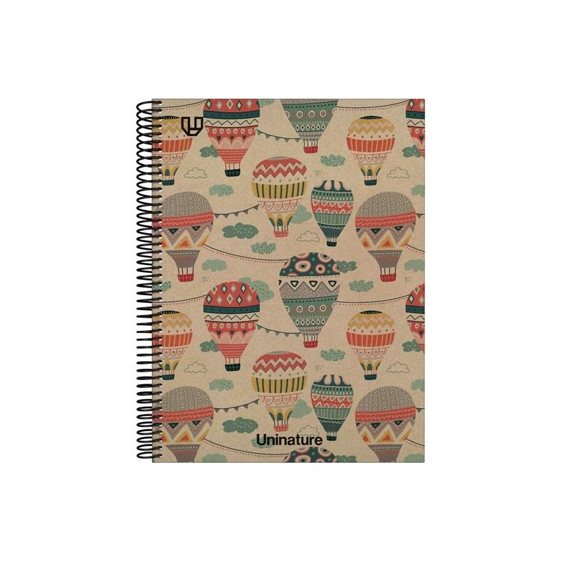 Grafoplas - GRAFOPLÁS CUADERNO ESPIRAL A4 80H 4X4 90GR KRAFT Y CARTÓN RECICLADO UNINATURE CAPADOCIA 88502302