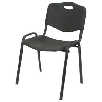 Silla Apilable Liderpapel Estructura Metálica Asiento y Respaldo de PVC Ergonómica 810x480mmx420 Mm Color Negro