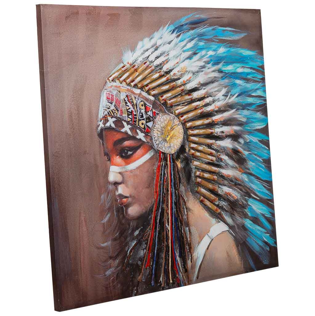 Wonderlust Deco - Cuadro pintado a mano con relieve gris 100x100x3 Multicolor 100x100x3h cm