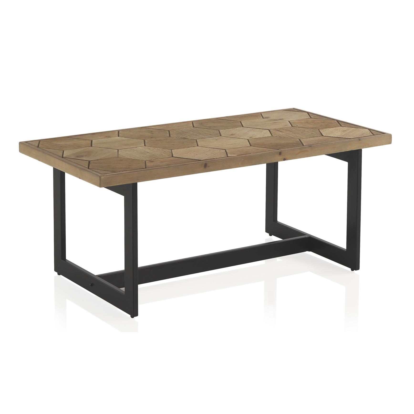 Mesa De Centro De Fresno 123X60 Con Base De Metal. El mejor complemento para tu hogar. Fijalo