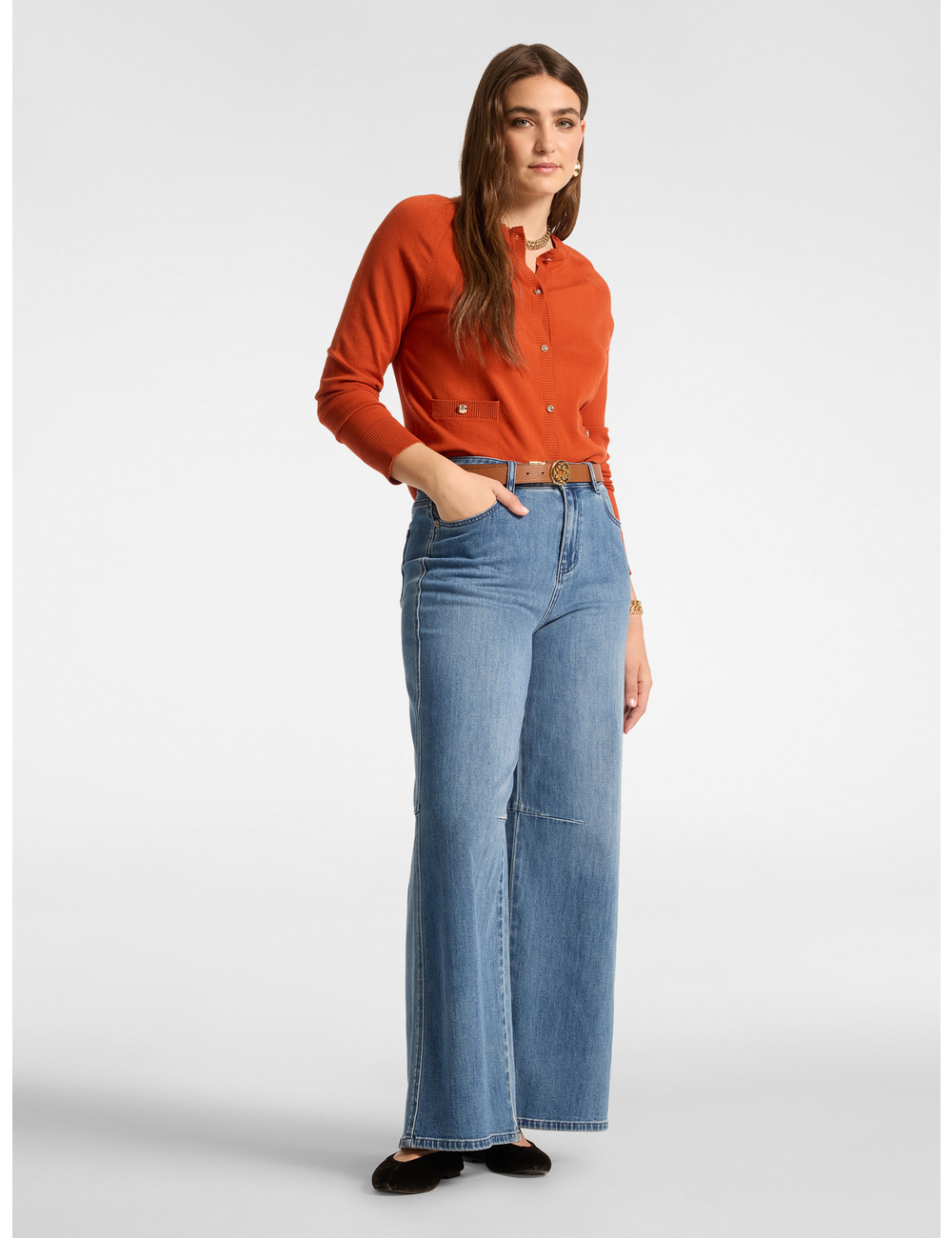 Elena Mirò - Jeans flare con detalles cosidos