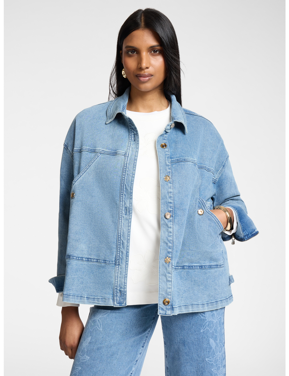 Elena Mirò - Chaqueta de denim stone washed