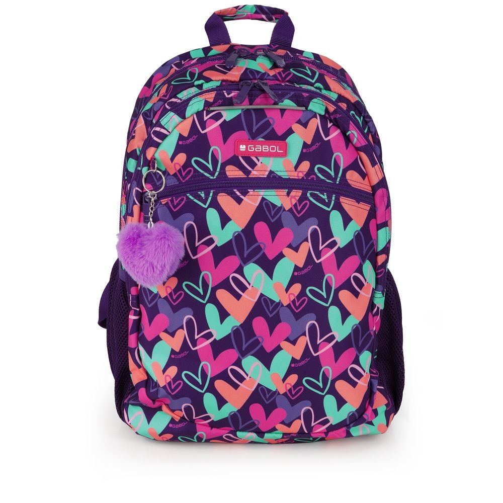 GABOL MOCHILA ESCOLAR 46X34 REJILLA POMPON ADAPT. KOKORO KOKORO 23x46x34 Cms.