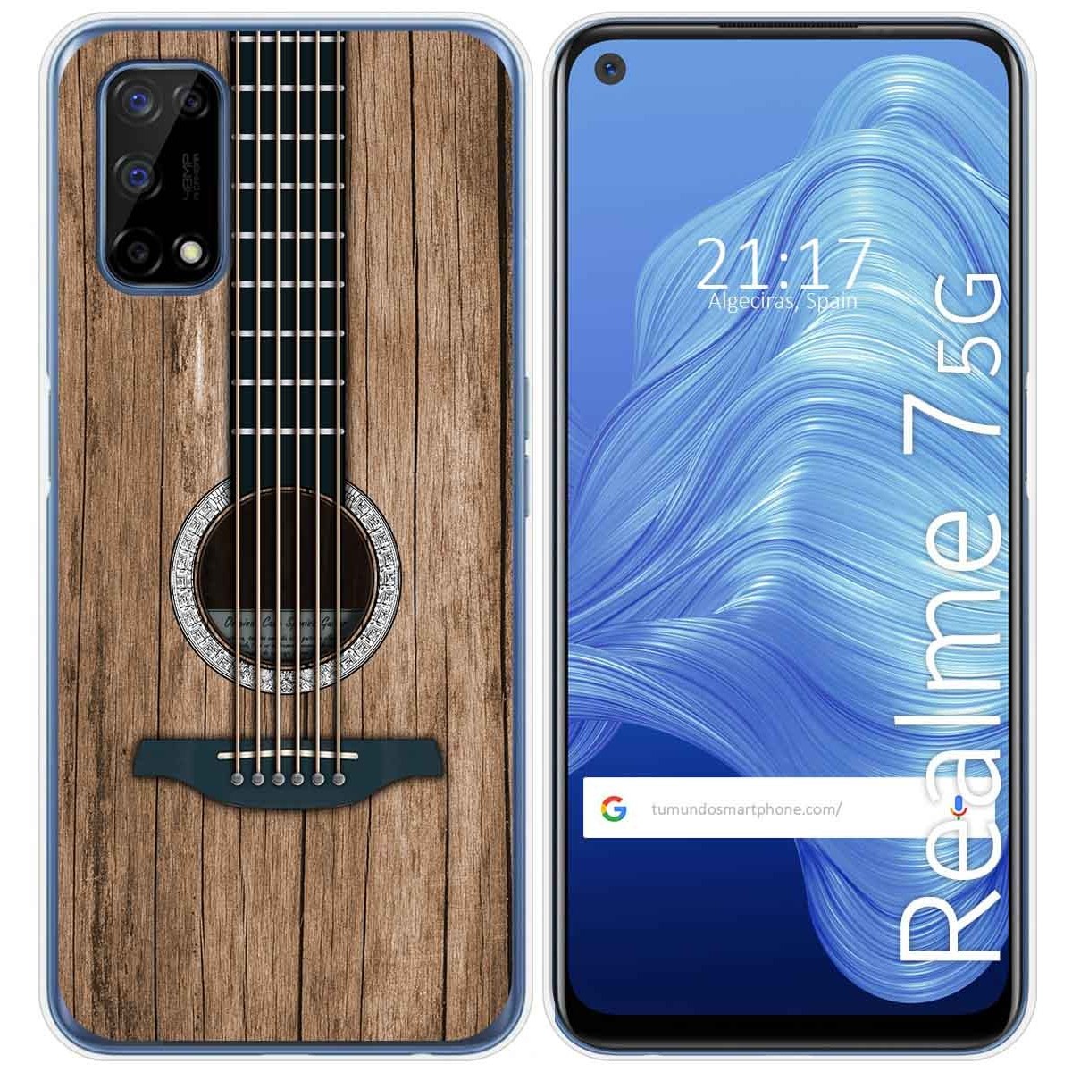 Tumundosmartphone Funda Gel Tpu para Realme 7 5G diseño Madera 11 Dibujos