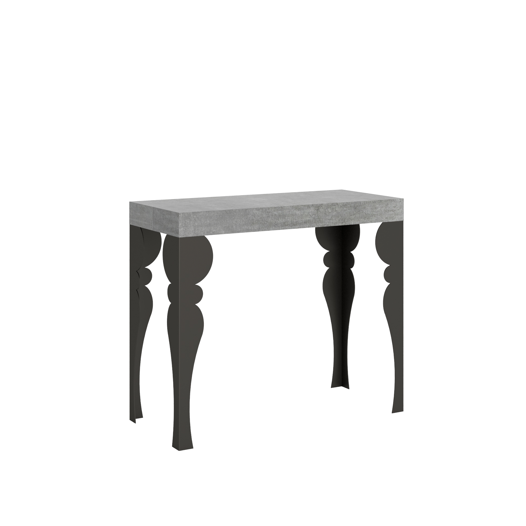 Mesa consola extensible pequeña Paxon 90x40/196 cm hormigón - Itamoby