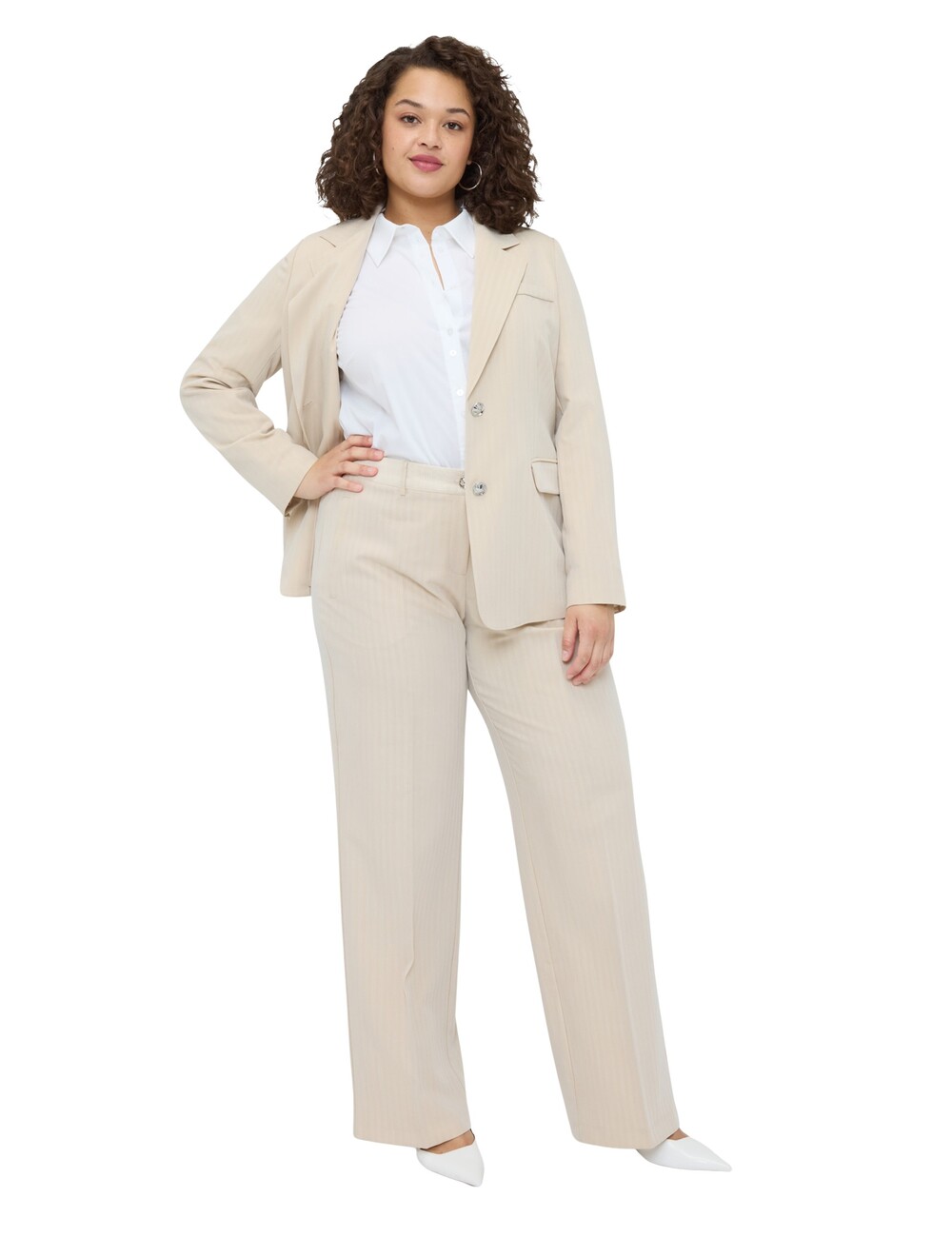 Fiorella Rubino - Pantalones Regular efecto raya diplomática