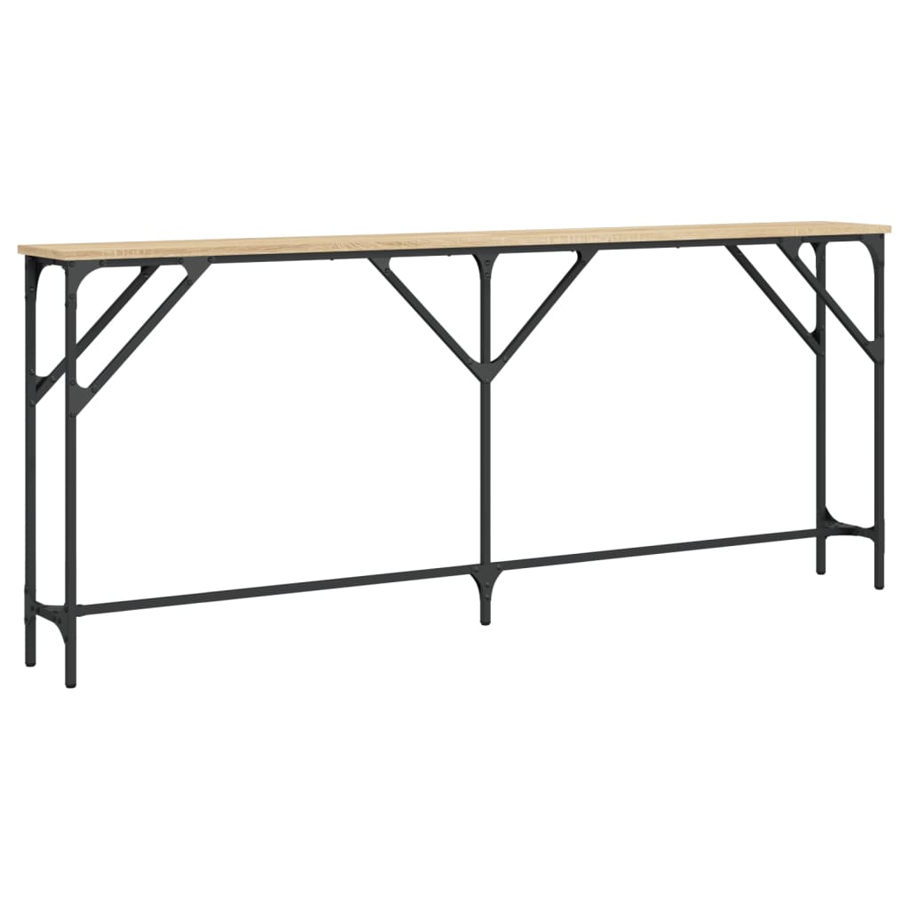 Vidaxl Mesa Consola Madera de Ingeniería 180x23x75 Cm Negro