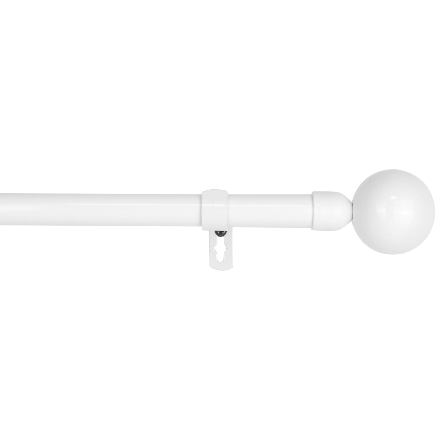 Barra de Forja Cortinas Extensible, Universal, Palo Delgado, Barras de Cortinas Decorativas, Barra Extensible de Metal con 2 Terminales, Soportes y Tornillos - Bola