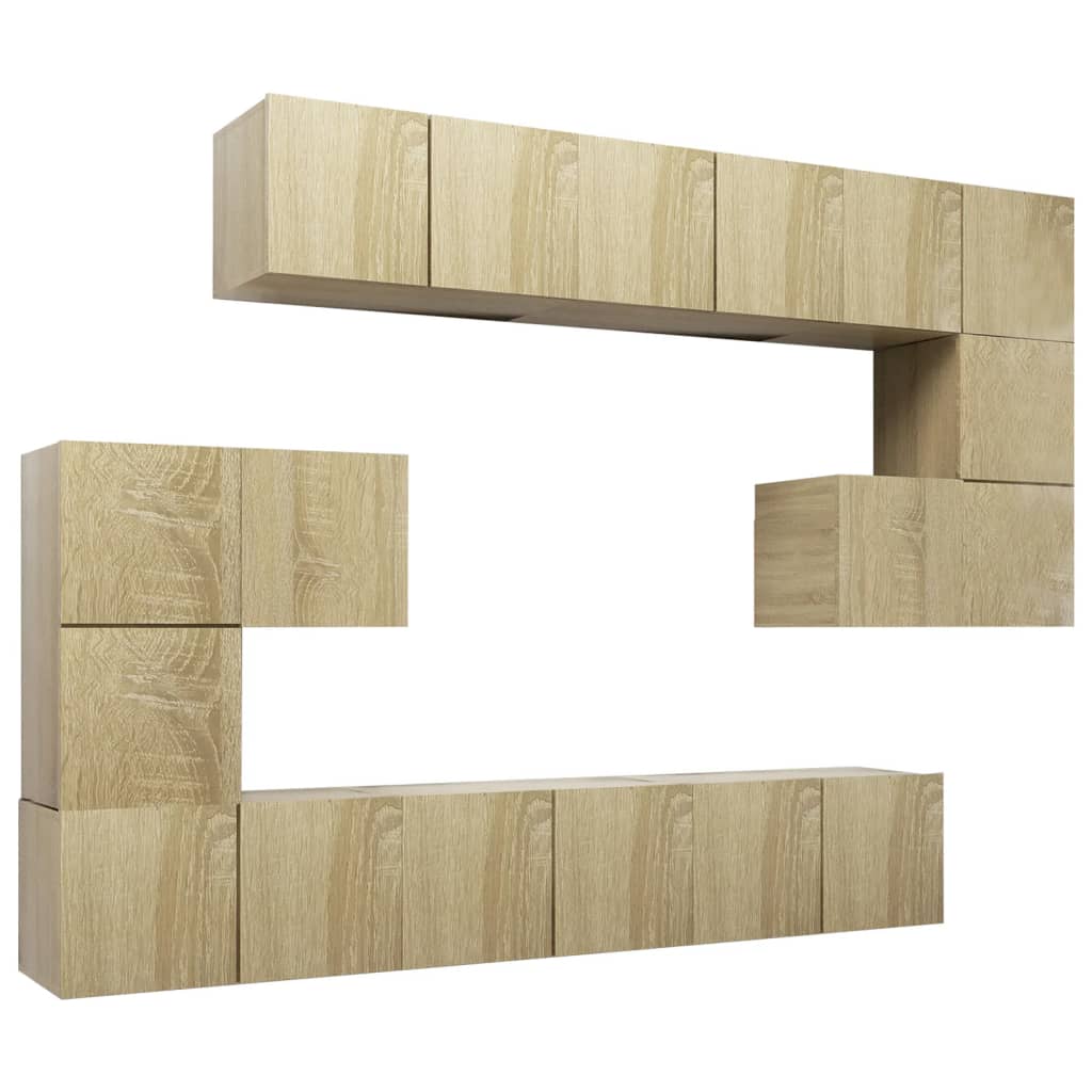 vidaXL Set de mueble para TV 10 piezas madera de ingeniería 60x30x30 cm, Mueble de Salon, Mueble TV, Mueble TV salon, Mesa de TV, Mueble tele