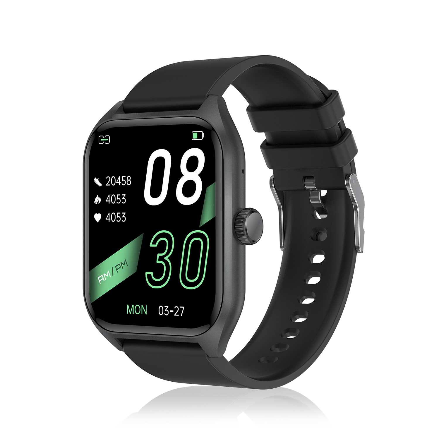 DAM. Smartwatch Qx5 con pantalla de 1,96 pulgadas. Llamadas Bluetooth, más de 100 modos deportivos, medición de glucosa y de tensión. 4,5x0,9x3,8cm