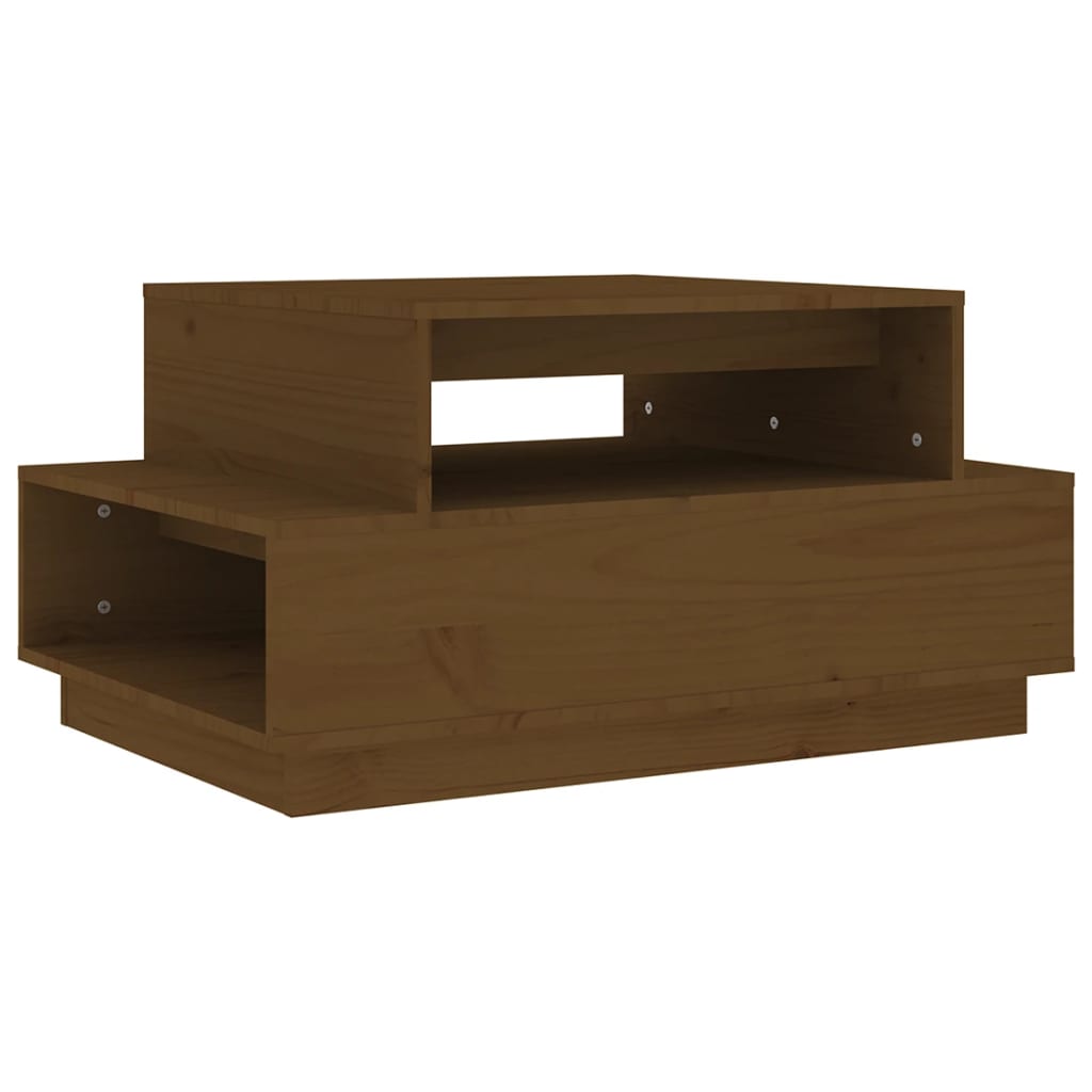 vidaXL Mesa de centro madera maciza de pino marrón miel 80x55x40,5 cm