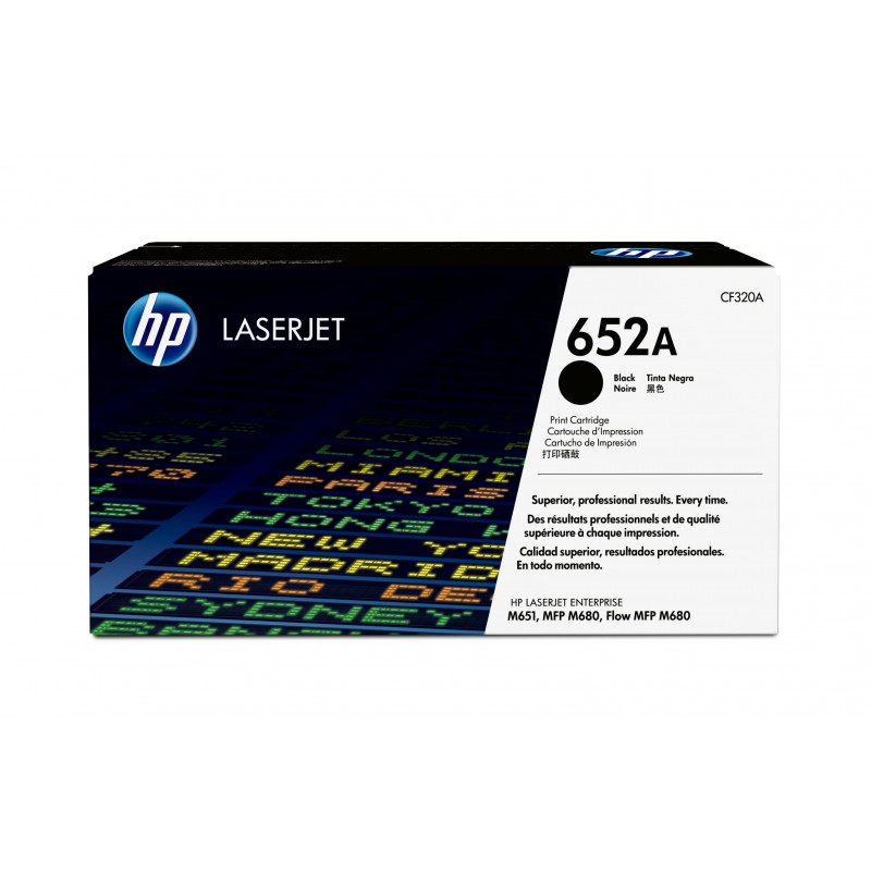 HP - Cartucho de tóner original LaserJet 652A negro CF320A