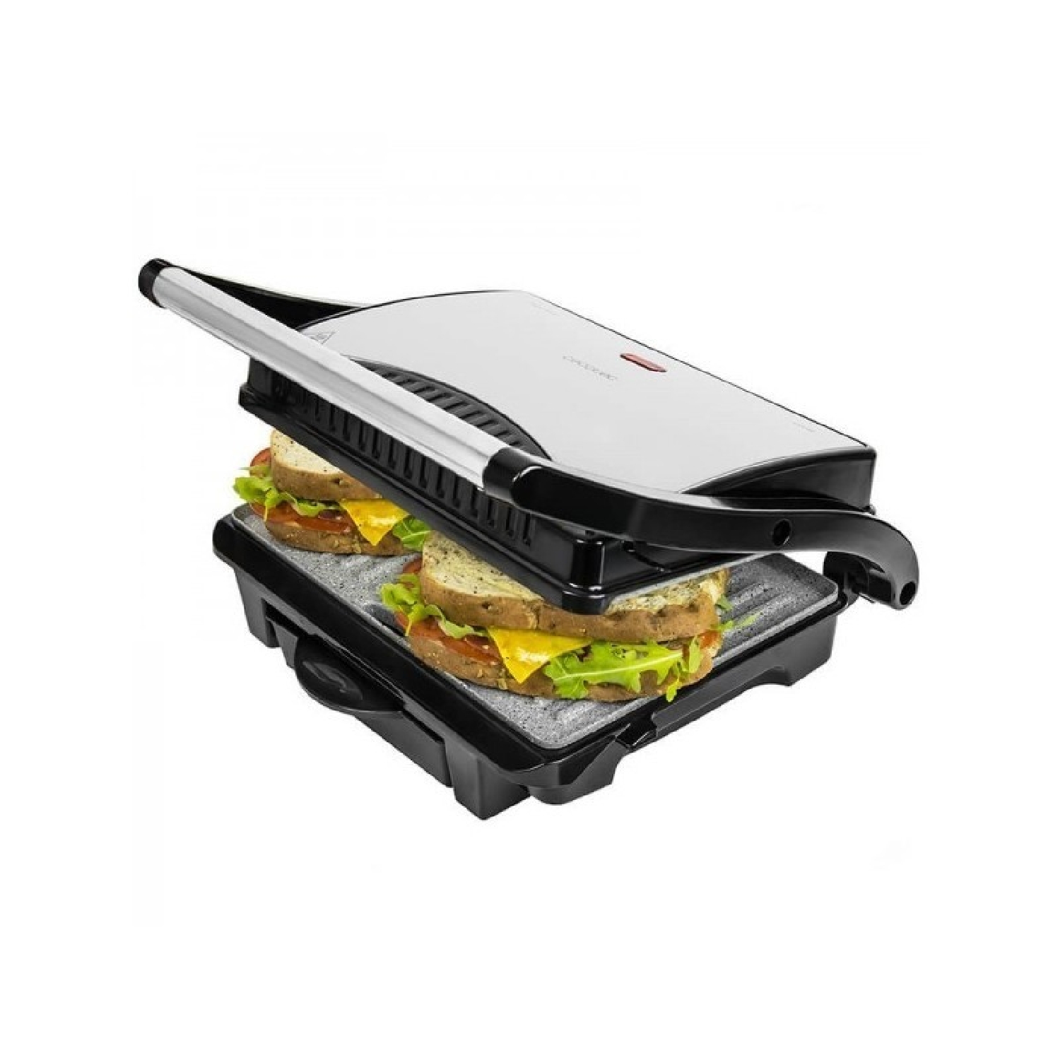 Cecotec Parrilla Eléctrica Rock'nGrill 1000. 1000 W, Revestimiento Antiadherente RockStone, Placa superior flotante