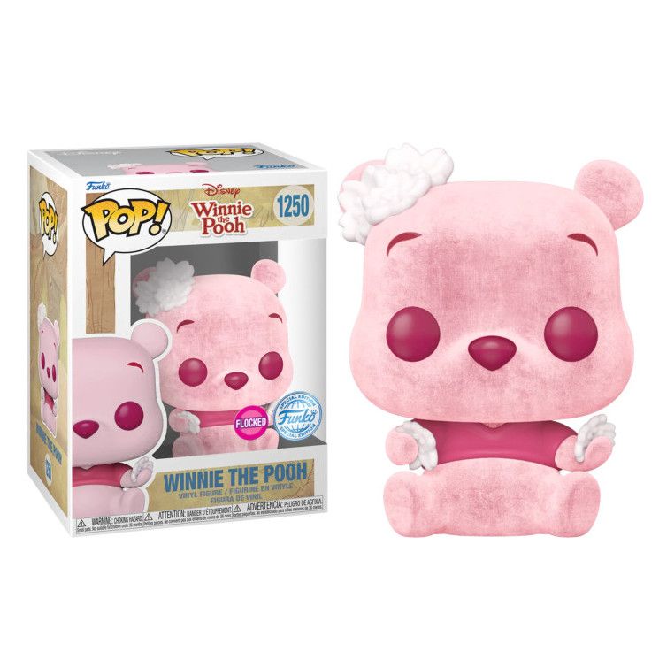 Funko Pop! disney Winnie The Pooh - Pooh Flor de Cerezo (Flocked) Exclusivo, 66612, Nº1250, tienda con licencia oficial, figura, cabezón, juguetes, oso, rosa, envío urgente 24-48 horas en península