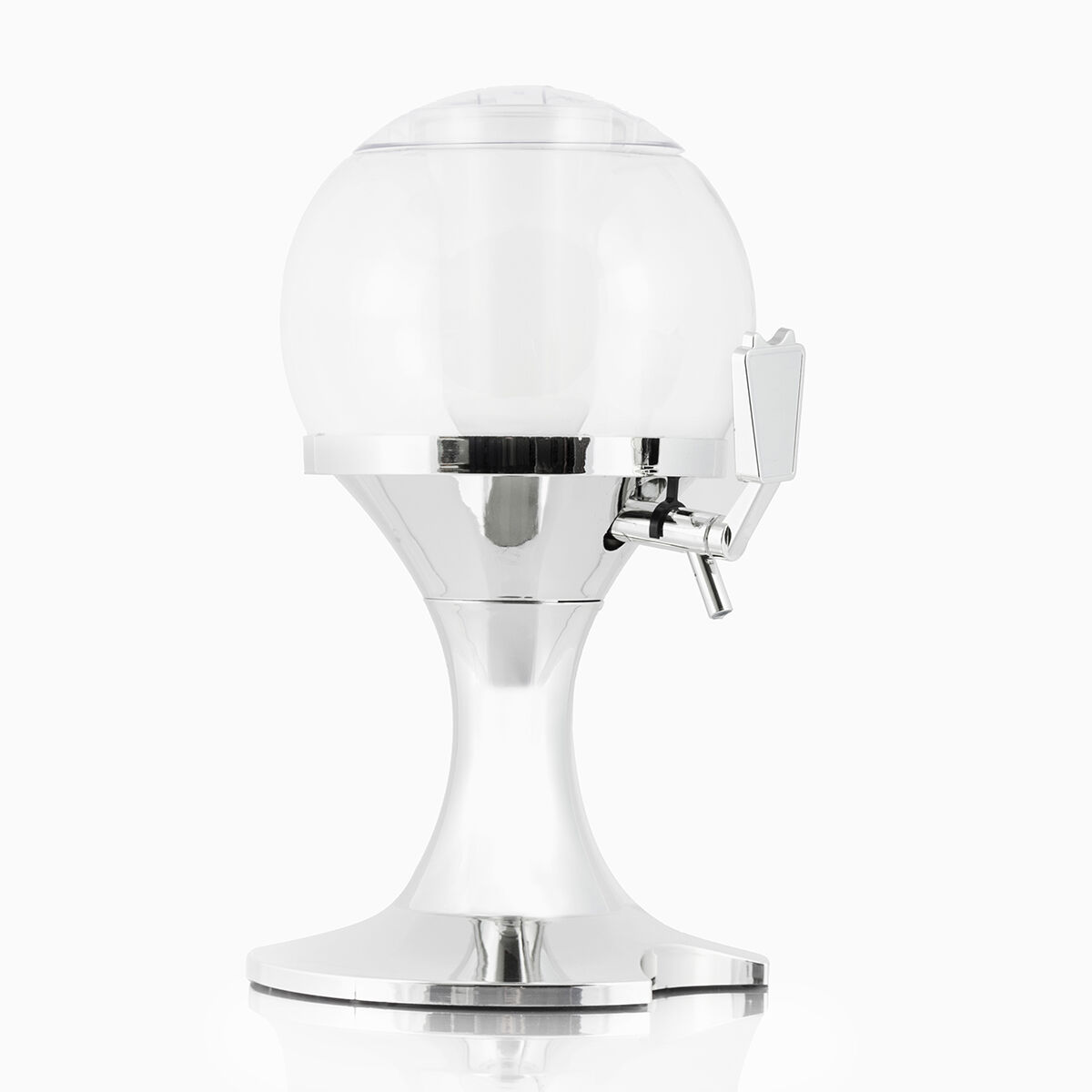 Innovagoods Beer Dispenser, 3.5L capacity, PMMA material with ice compartment for serving drinks, features transparent and silver design, easy-to-use faucet, perfect for parties and gatherings, Ø24 x 42 cm.
