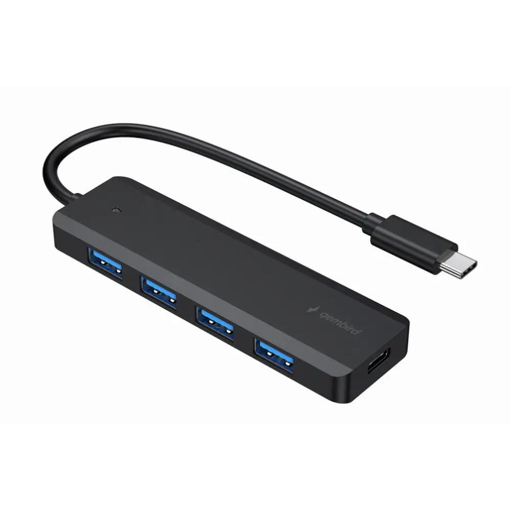 Hub USB Type-C 4 puertos USB 3.2 Gen 1 velocidad 5Gbps negro cable 0.15m