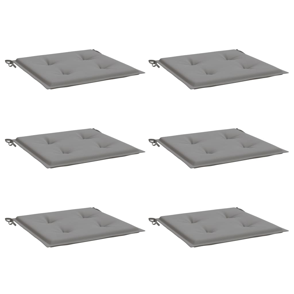 vidaXL Cojines de silla de jardín 6 uds tela Oxford gris 50x50x4 cm