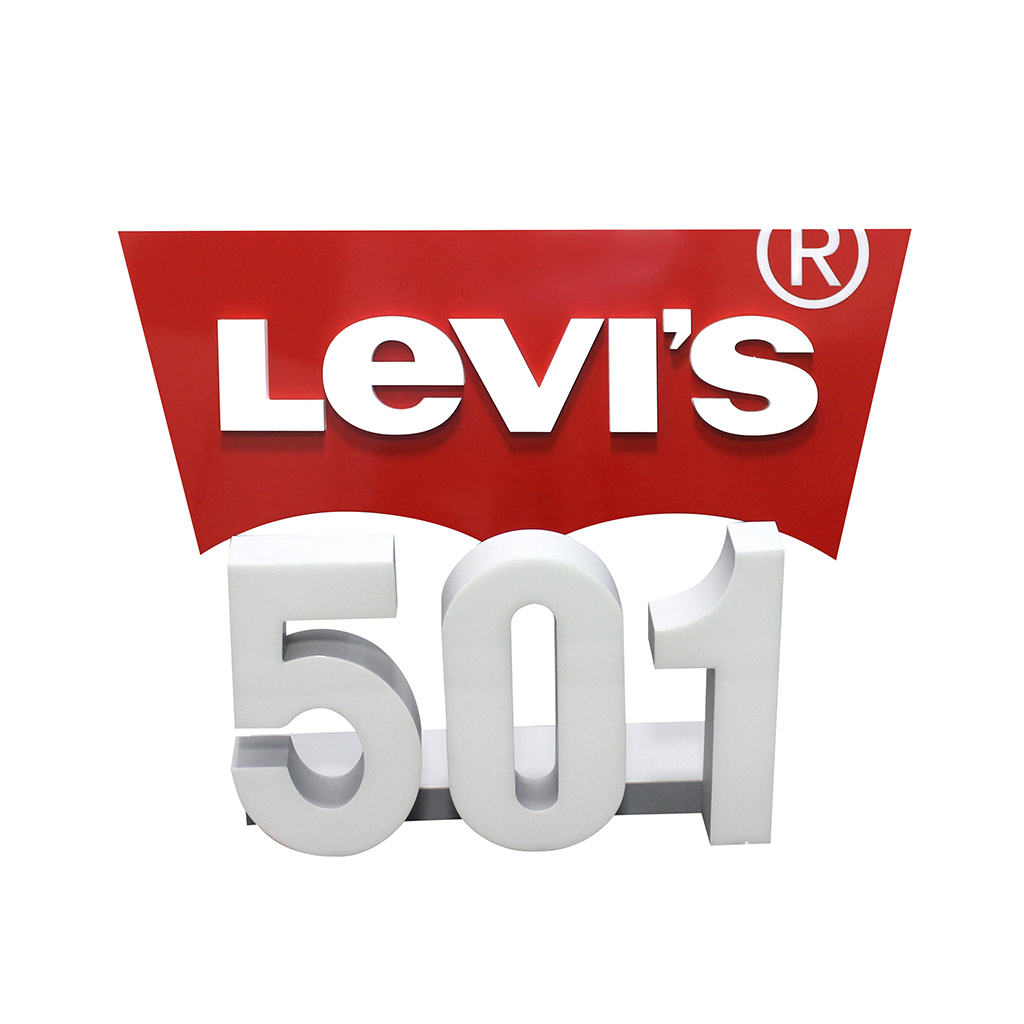 LETRERO LUMINOSO LED dos partes - Rojo y Blanco 97x8x40cm. y 52x17x33cm
