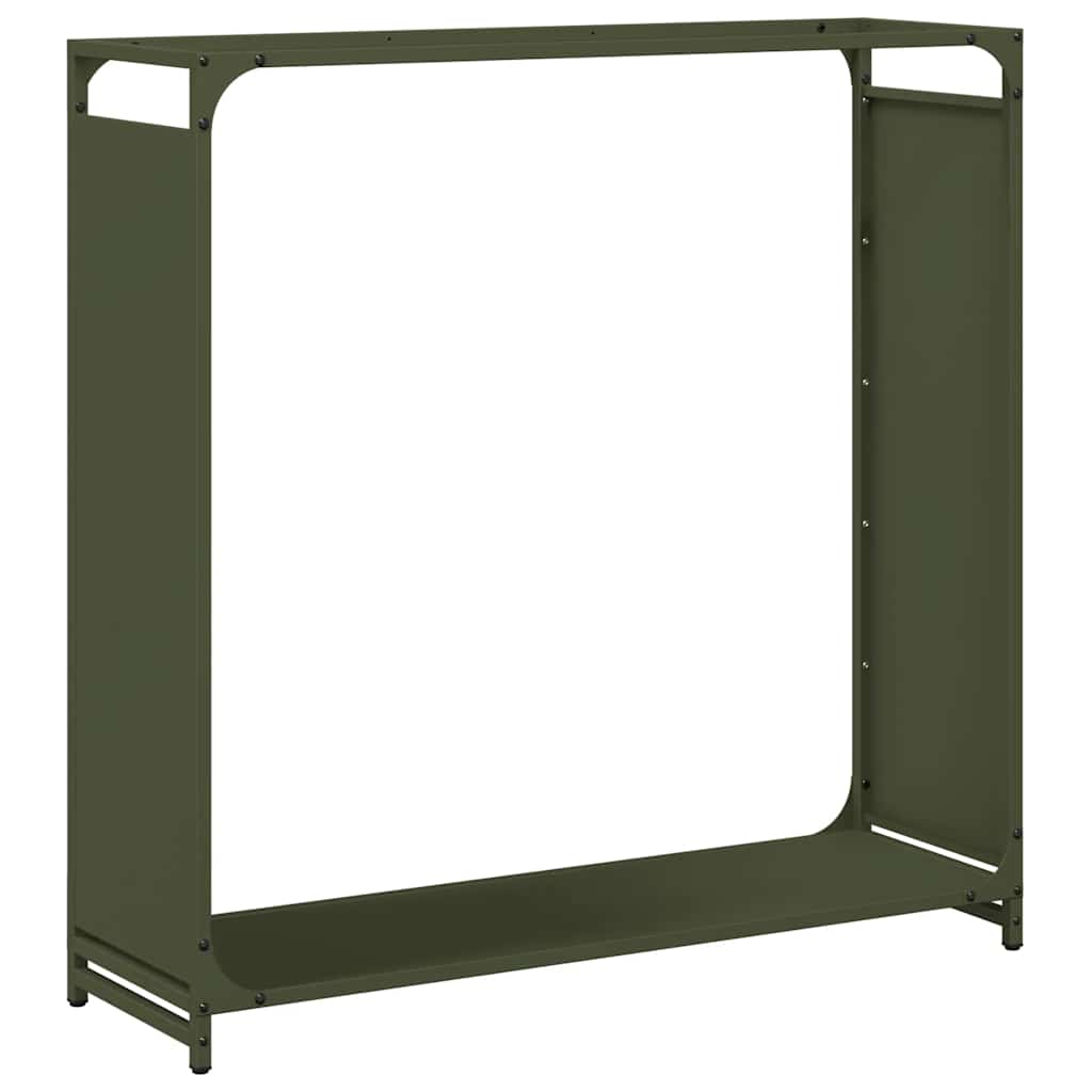 vidaXL Leñero 90x28x90 cm Acero laminado en frío en color Verde oliva/Blanco/Antracita y más