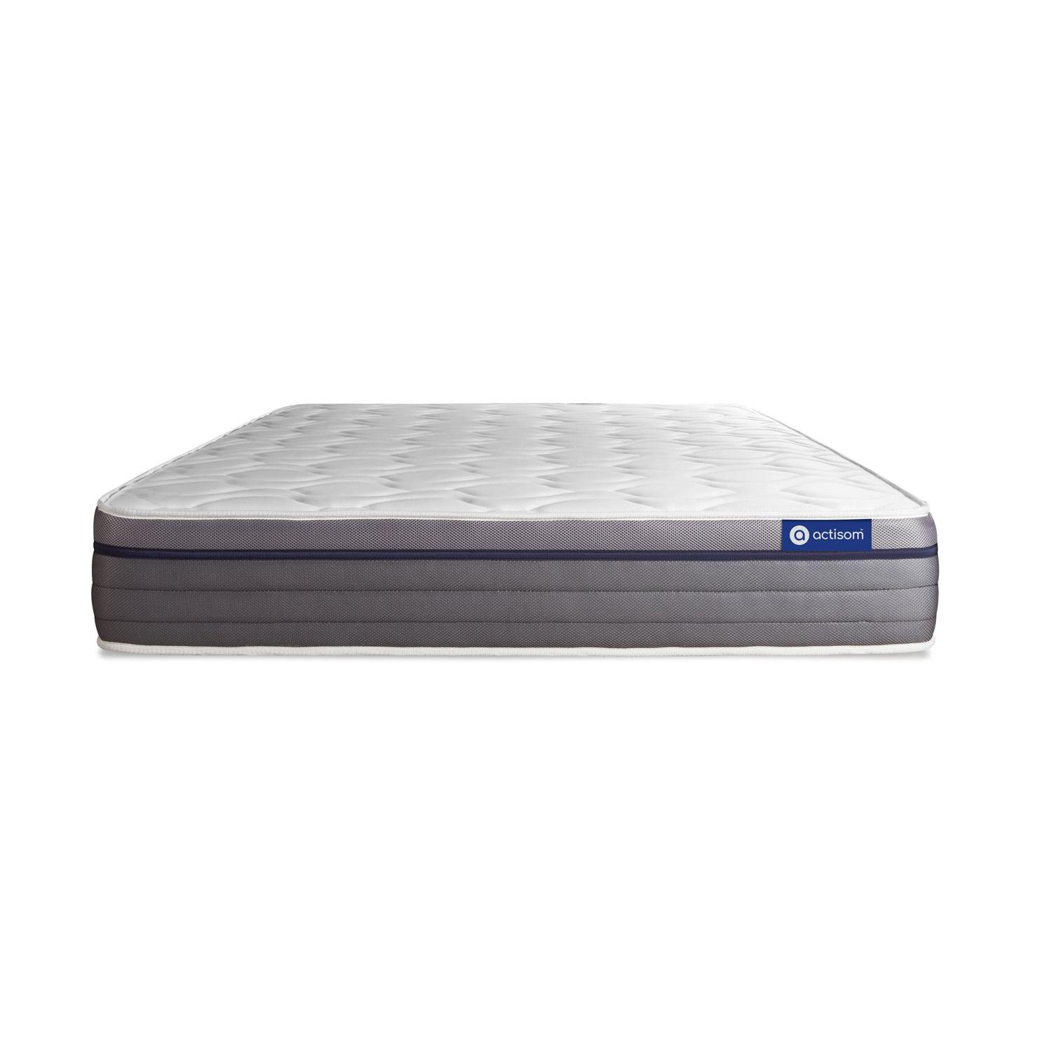 ACTISOM - Colchón Híbrido 133 x 182 - Colchón Doble, 26 cm de Grosor - Acogida de Memory Foam, Soporte Firme y Confort Equilibrado con 7 Zonas de Confort