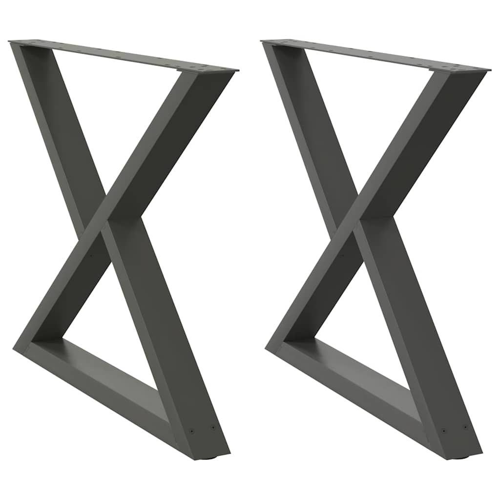 vidaXL Patas para mesa de comedor (2 unidades) 90 x (72-73,3) cm, acero
