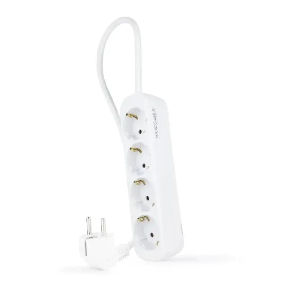 Regleta Nanocable 10.37.0004-NS 4 Tomas Tipo F Angular Blanco 1,4 m