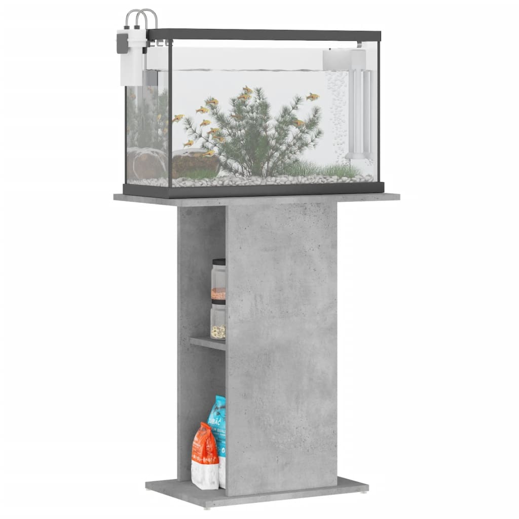 vidaXL Soporte acuario madera ingeniería 60,5x36x72,5 cm Color Roble ahumado,  Blanco brillante,  Gris hormigón y mas