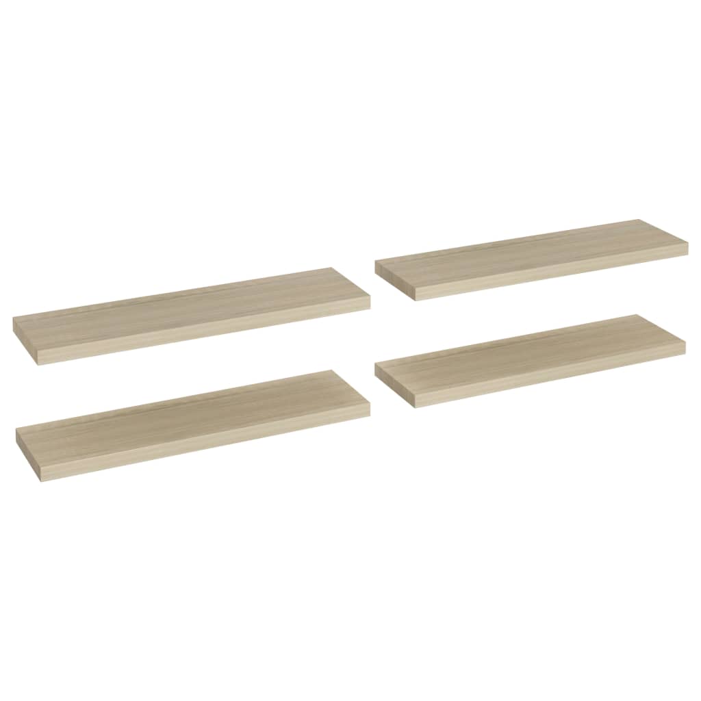 vidaXL Estantes flotantes pared 4 uds MDF 90x23,5x3,8 cm Blanco brillante, negro brillante, gris brillante Mueble Almacenaje Estantería para Oficina, Estudio, Dormitorio Estantería/Librería/ mueble de Almacenamiento