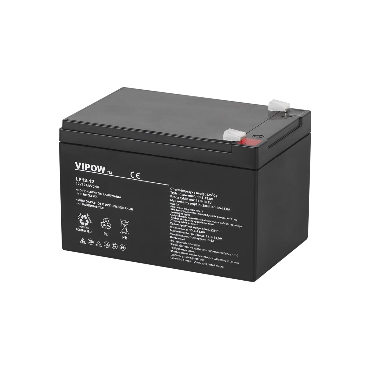 Batería de gel Vipow 12V 12Ah SAI PIEC