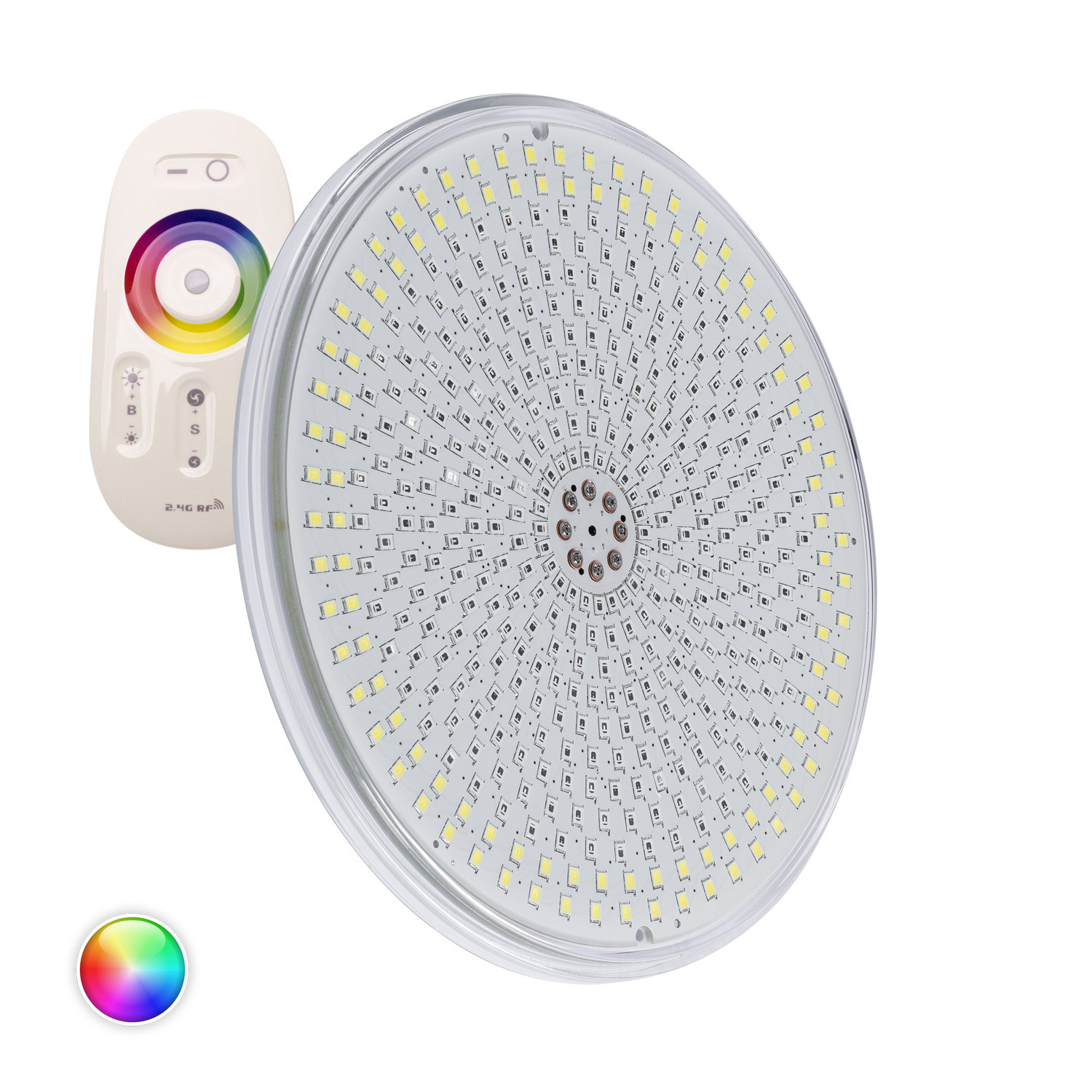 LEDKIA LIGHTING - Bombilla Piscina LED RGBW Sumergible Slim | 35W 12V DC | 3500 lm | IP68 | Ángulo 120º | Resistente | Sin Transformador | Policarbonato