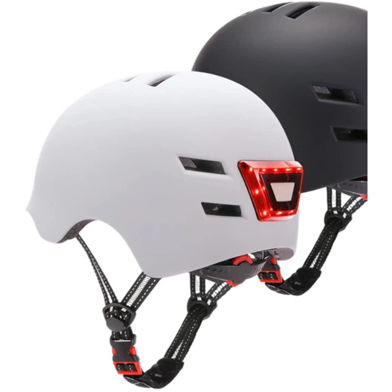 Youin Ma1011, Casco para Patinete con LED Frontal y Trasero, Talla L, Blanco