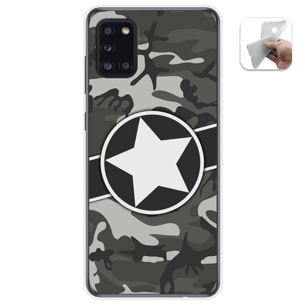 Tumundosmartphone Funda Gel Tpu para Samsung Galaxy A31 diseño Camuflaje 02 Dibujos