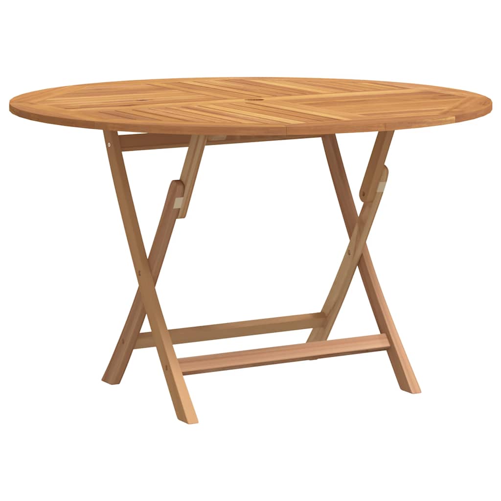 vidaXL Mesa de jardín plegable madera maciza de teca Ø 110x75 cm