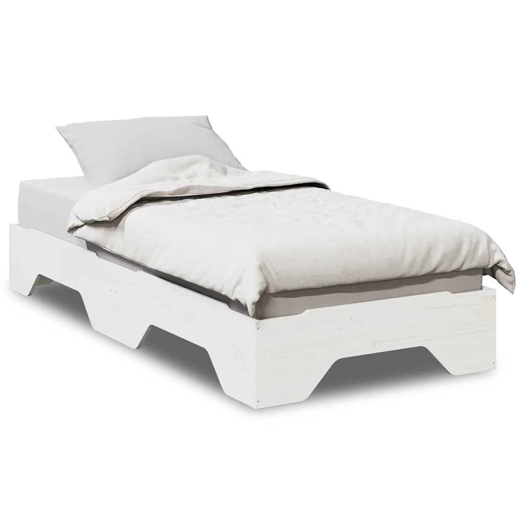 vidaXL Estructura de cama sin colchón apilable blanca 90x190 cm