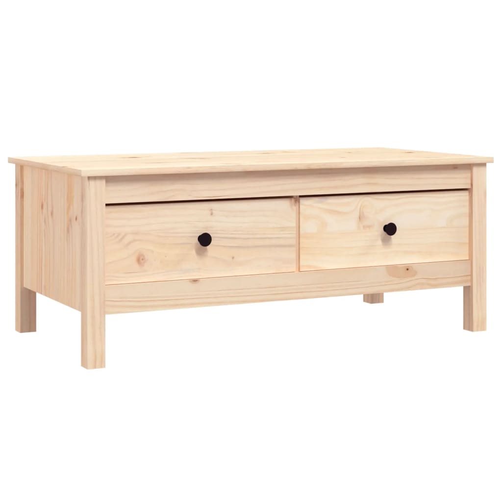 Vidaxl Mesa de Centro de Madera Maciza de Pino 100x50x40 Cm Natural