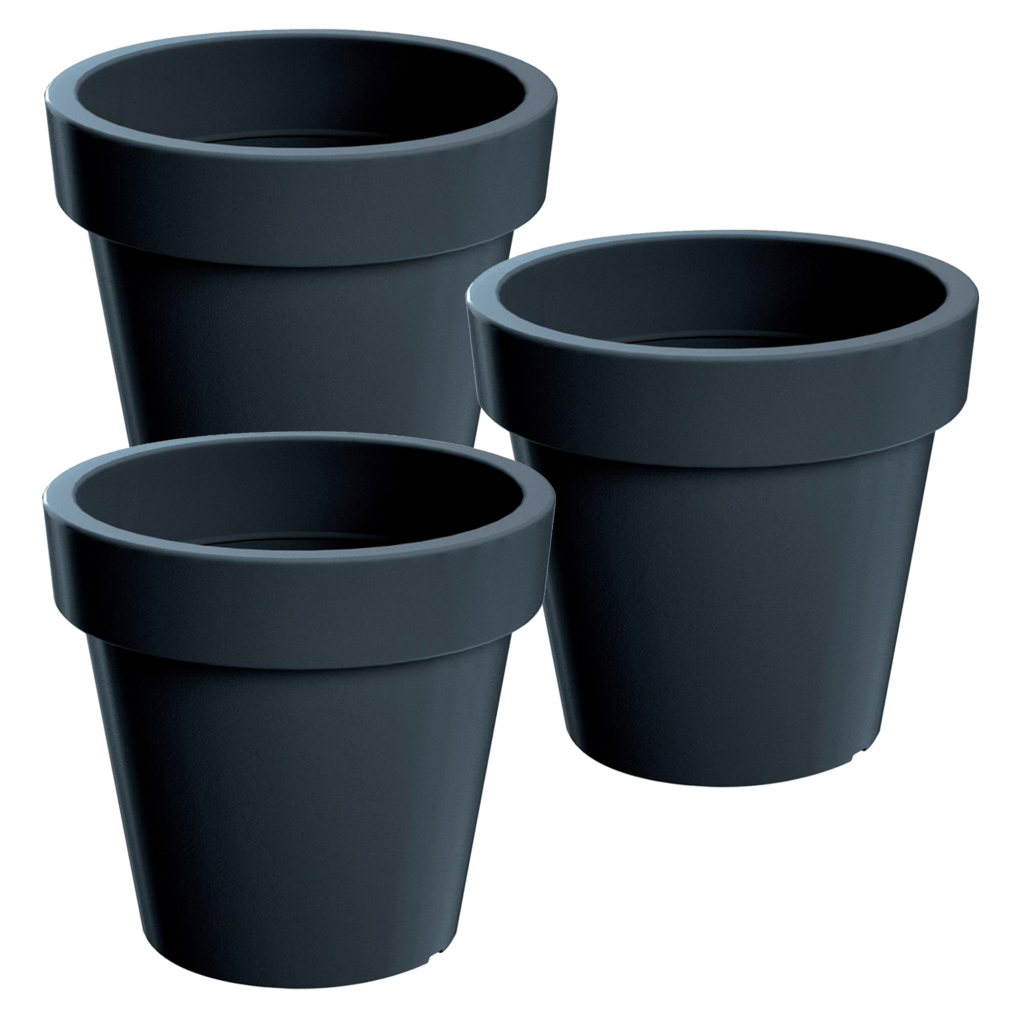 Maceta de Plástico Wellhome Lofly Antracita 13,4x13,4x12cm