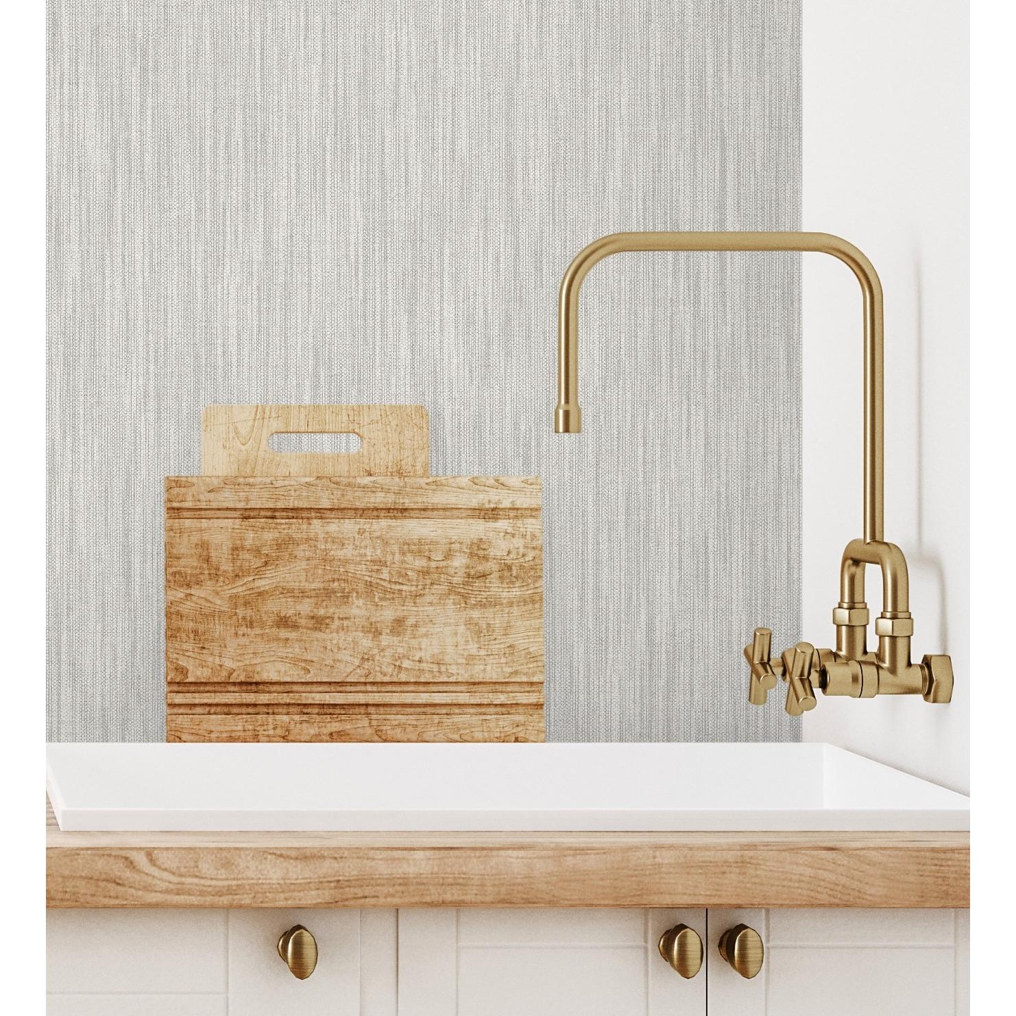 Papel pintado vinílico ecológico efecto textura de tela lino en relieve - Payton 680677 de GAULAN - Rollo de 10 m x 0,53 m