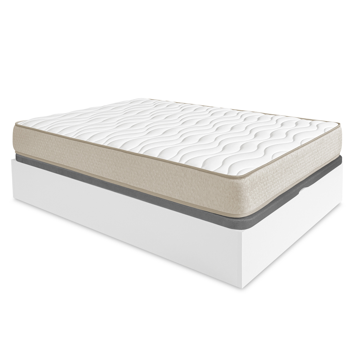 Pack ahorro matrimonio Canapé abatible Nest con Colchón viscoelástico Nova Plus 135 x 190 cm| Montaje Incluido (Solo canapé)