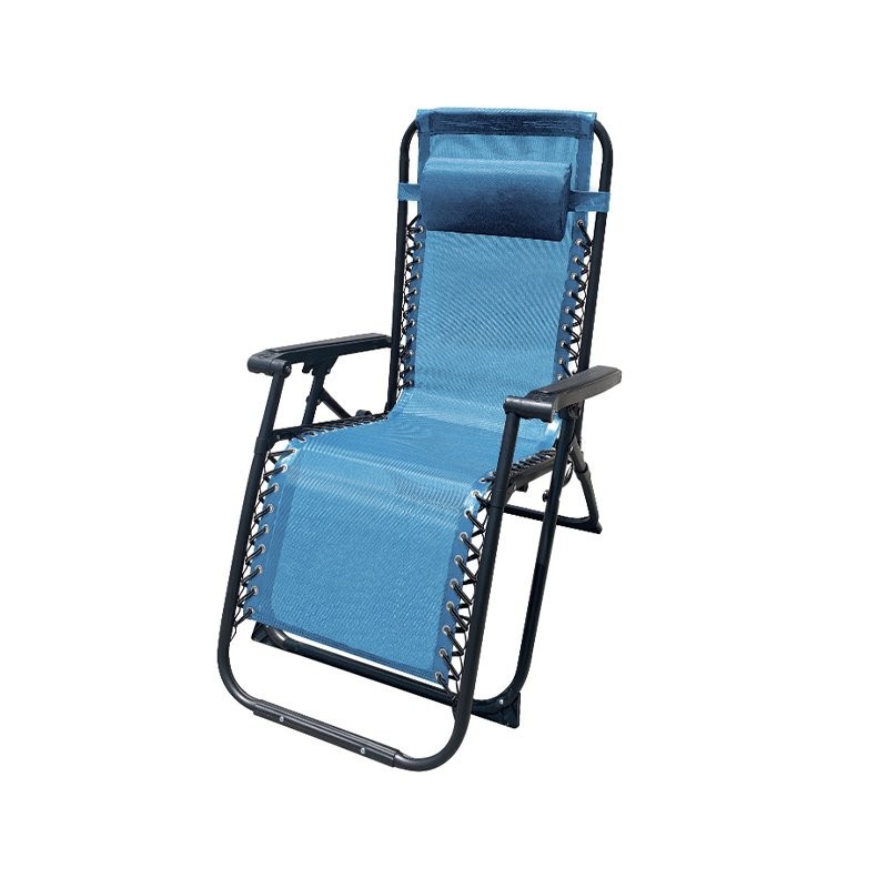 Marbueno Tumbona Plegable Acero Cojin Jardin y Piscina 90X66X108 cm Gravedad 0 Azul MARBUENO SUMMER