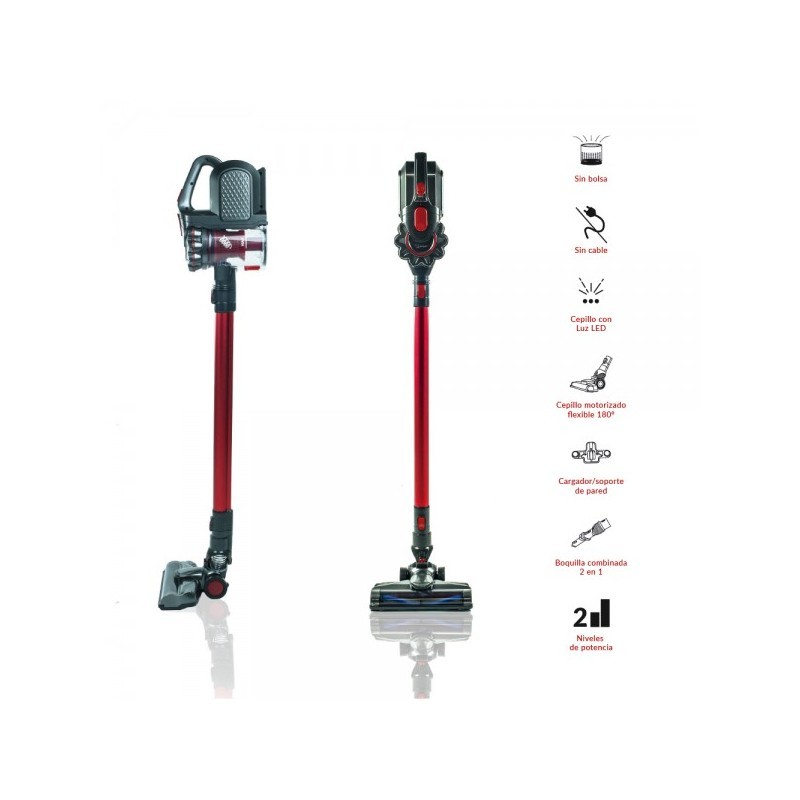 NEWLUX-Aspirador Escoba con Cable 2en1 V900, Vertical y de Mano, 800W, 2L,  16.5 Kpa y F.HEPA, Accesorio Mascotas, 5m de Acción