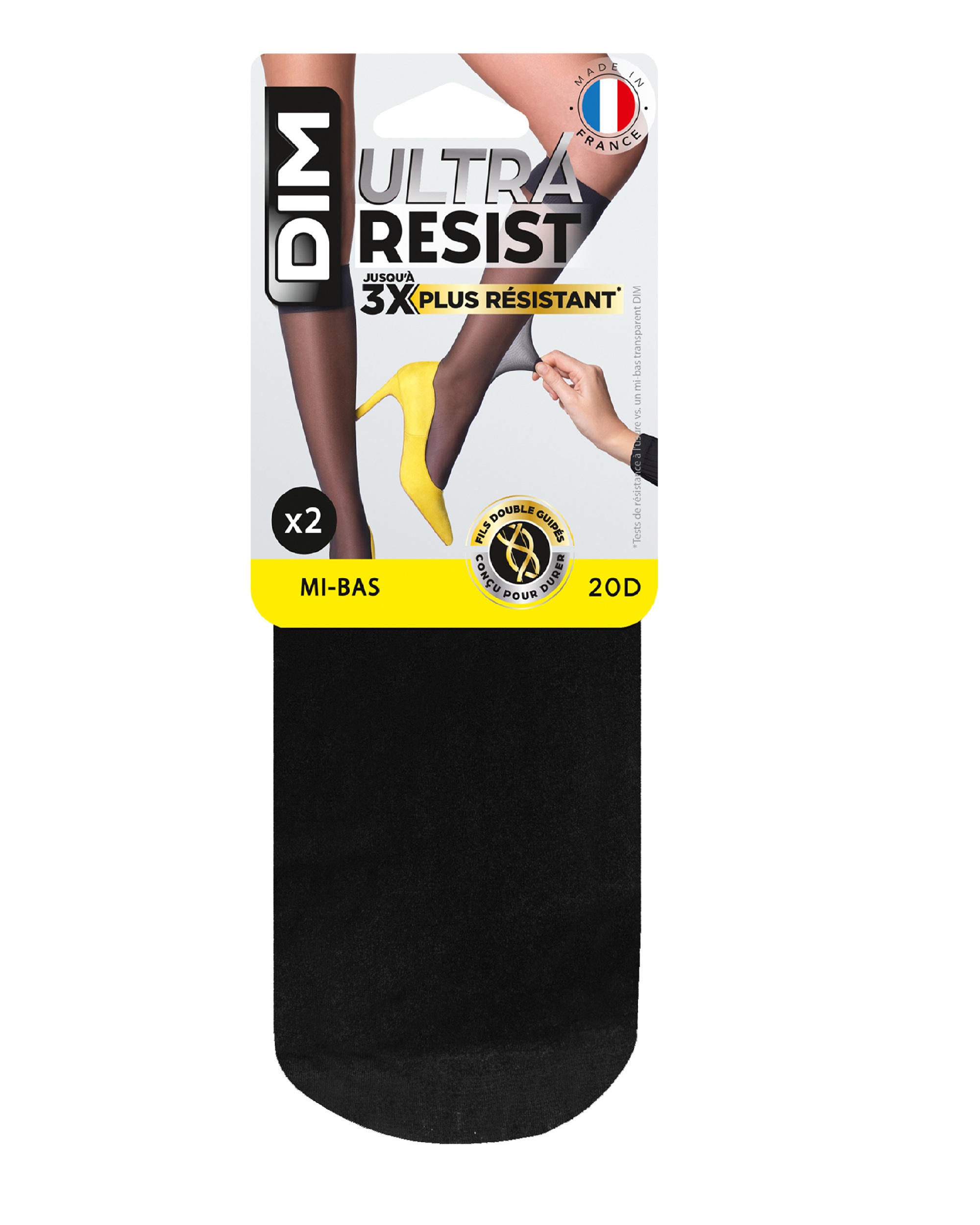 Dim Pack de 2 mini medias transparente resistente 20 deniers