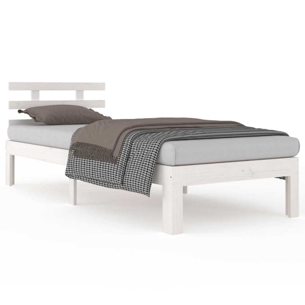 vidaXL Estructura de cama individual sin colchón blanco 75x190 cm