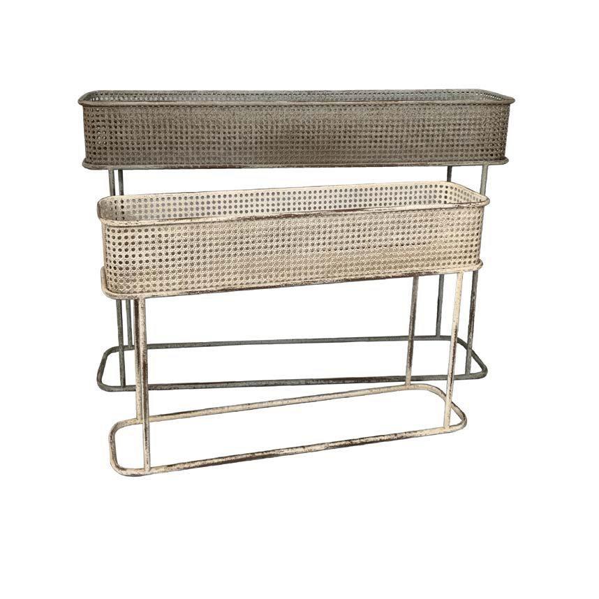 MACETERO SET 2 METAL 100X22X70 ENVEJECIDO GRIS FIJALO MC206185