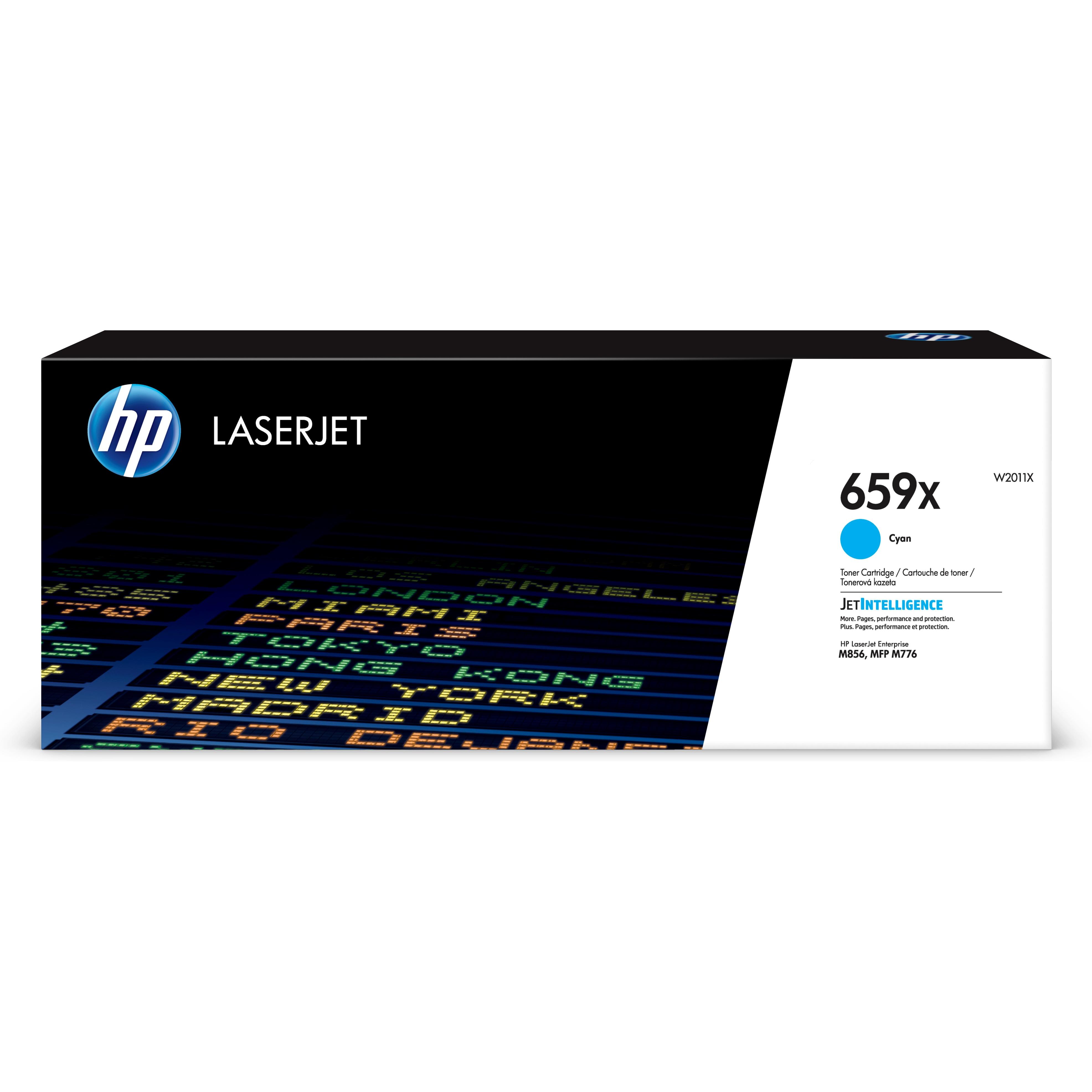 HP - Tóner original LaserJet 659X cian de alta capacidad para impresoras HP, rendimiento de 29.000 páginas con tecnología ColorSphere 3